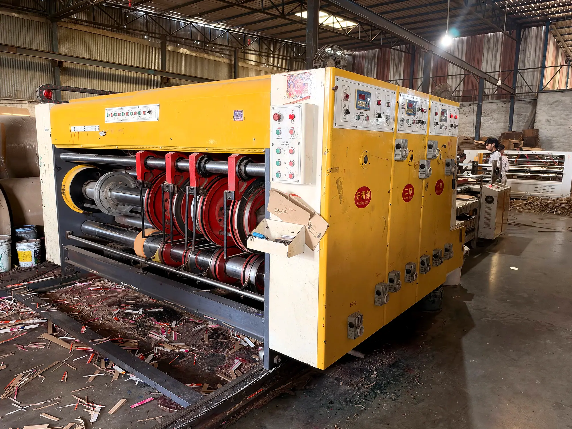 Multi-colour flexo printer slotter for printed corrugated boxes at FIDVI Industries, Ujjain